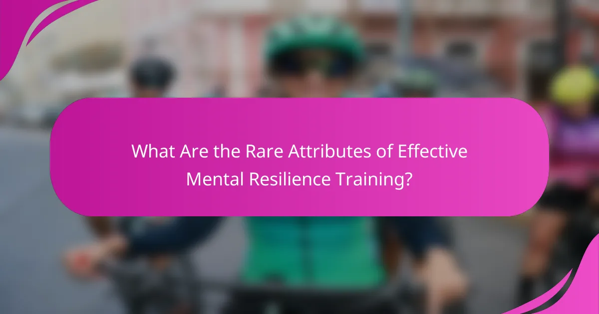 What Are the Rare Attributes of Effective Mental Resilience Training?