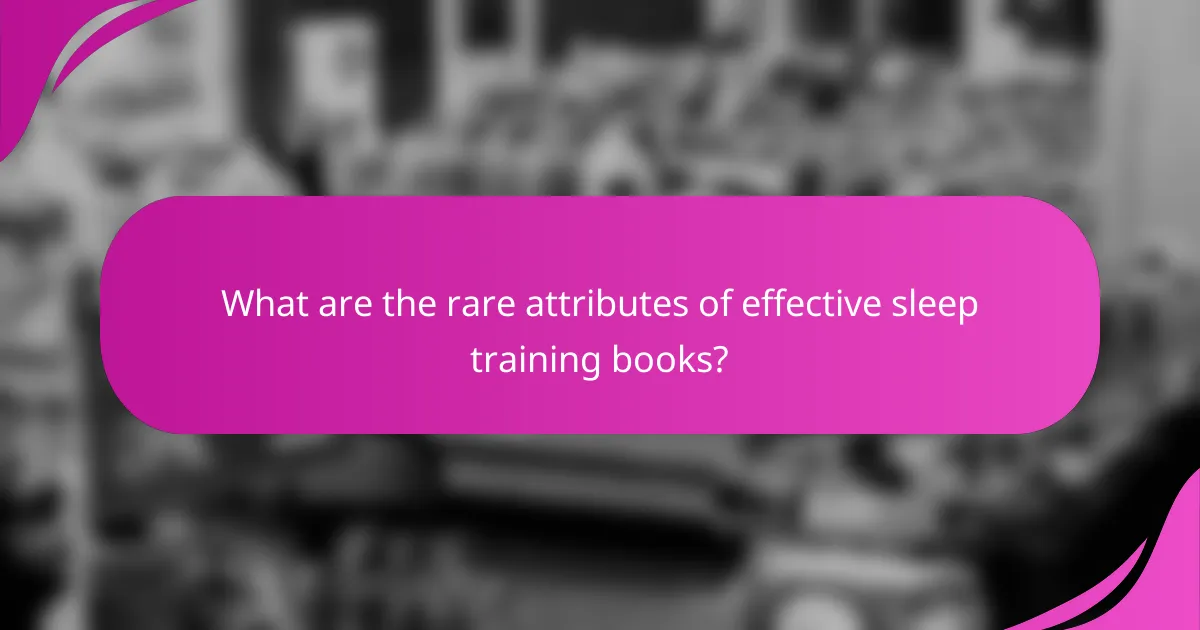 What are the rare attributes of effective sleep training books?