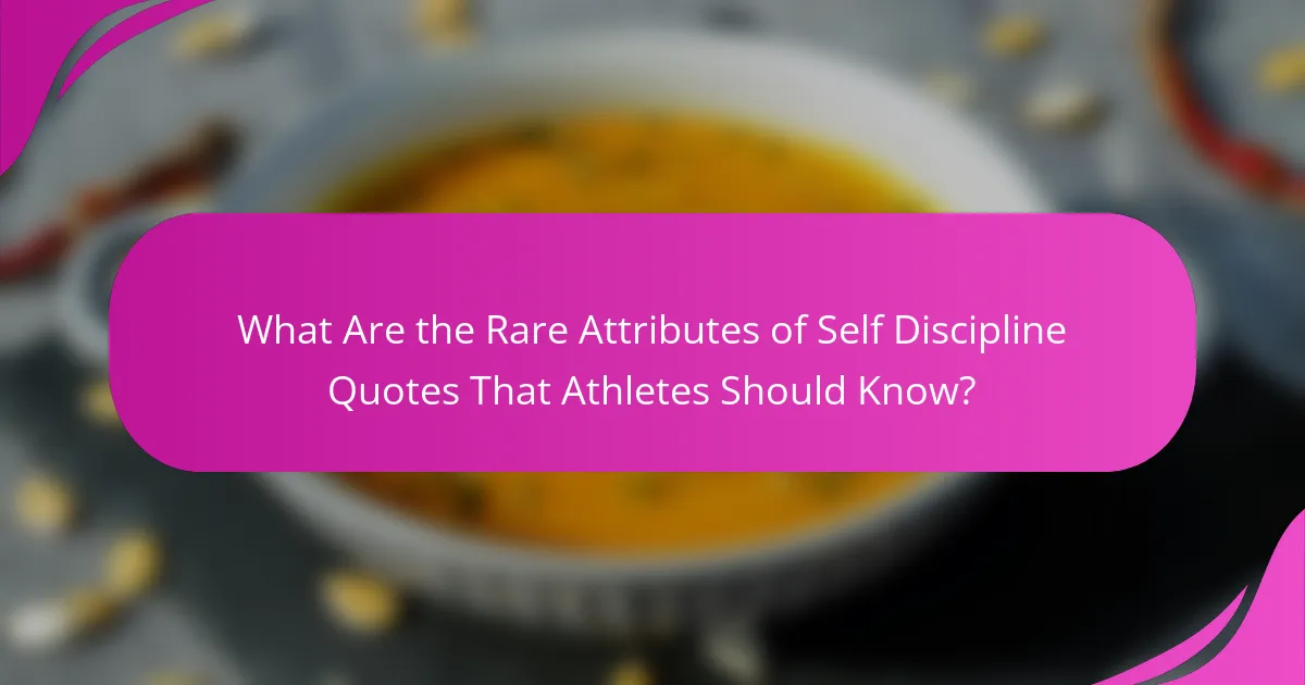 What Are the Rare Attributes of Self Discipline Quotes That Athletes Should Know?